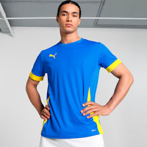 teamGOAL Men's Matchday Football Jersey, Electric Blue Lemonade-Faster Yellow, extralarge-IND