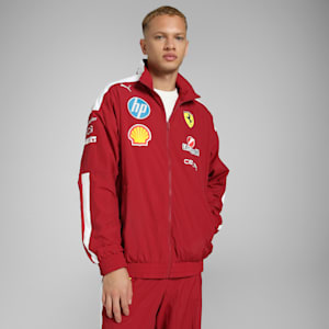 Scuderia Ferrari Drivers T7 Men's Oversized Motorsport Jacket, Dark Cherry, extralarge-IND
