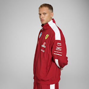 Scuderia Ferrari Drivers T7 Men's Oversized Motorsport Jacket, Dark Cherry, extralarge-IND