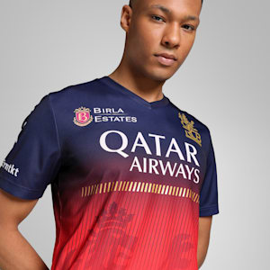 PUMA x RCB 2025 Men's Replica Jersey, PUMA Navy-Flame Scarlet, extralarge-IND
