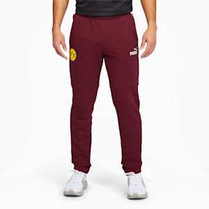 BVB ftblCULTURE Men's Track Pants, Burgundy-Cyber Yellow, extralarge