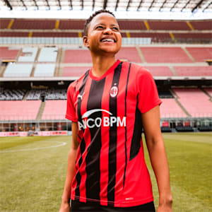 AC Milan Home Women's Replica T-Shirt, Tango Red -Puma Black