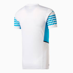 オリンピック マルセイユ OM ホーム 半袖 レプリカ シャツ ユニフォーム, Puma White-Bleu Azur