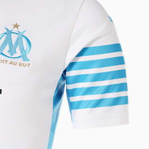 オリンピック マルセイユ OM ホーム 半袖 レプリカ シャツ ユニフォーム, Puma White-Bleu Azur