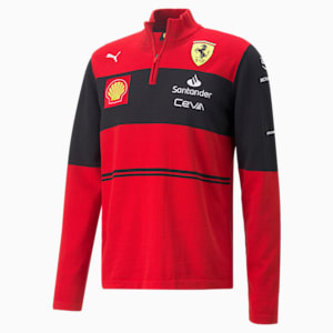 Scuderia Ferrari Team Half-Zip Men's Knitted Sweatshirt, Rosso Corsa