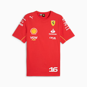 Playera para hombre Scuderia Ferrari Leclerc, Burnt Red, extralarge