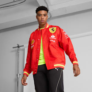 Scuderia Ferrari Team Men's Varsity Jacket, Burnt Red, extralarge
