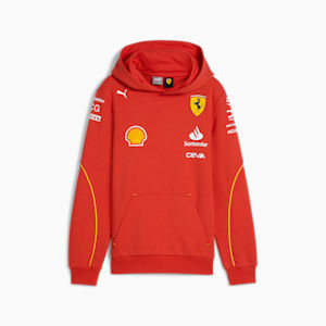 Sudadera con capucha niño pequeño de Scuderia Ferrari 2024 Replica Collection Team, Burnt Red, extralarge