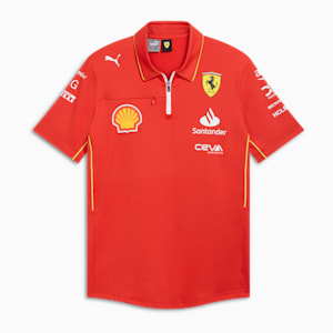 Scuderia Ferrari Team Pro Men's Polo Tee, Burnt Red, extralarge