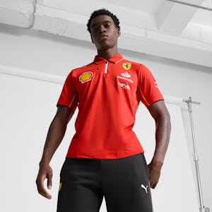 Scuderia Ferrari Team Pro Men's Polo Tee, Burnt Red, extralarge
