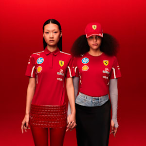 Scuderia Ferrari 2025 Team Motorsport Women's Tee, Dark Cherry, extralarge-IND