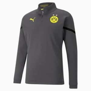 BVB Prematch Men's 1/4 Zip Performance T-Shirt, Asphalt