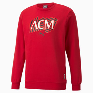 AC Milan Football Core Men's Regular Fit Knitted Sweatshirt, Tango Red -Puma Black, extralarge-IND