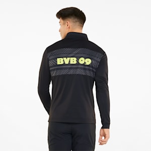BVB Prematch Quarter-Zip Men's Football Top, Puma Black-Safety Yellow