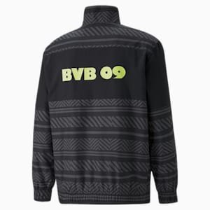 BVB Prematch Men's Soccer Jacket, Puma Black-Safety Yellow
