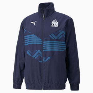 OM Prematch Men's Football Jacket, Peacoat-Puma White