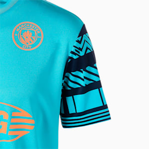 メンズ マンチェスター シティー MCFC フットボールヘリテージ ユニフォーム 半袖 Tシャツ, Scuba Blue-Peacoat