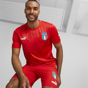 Italy Football Goalkeeper Short Sleeve Men's Replica Jersey, Puma Red-Puma White