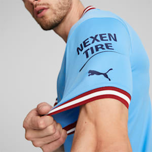 メンズ マンチェスター シティー MCFC ホーム 半袖 レプリカ シャツ, Team Light Blue-Intense Red