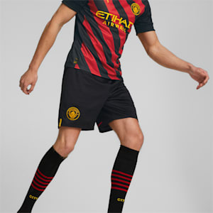 Manchester City F.C. Men's Replica Shorts, Puma Black-Tango Red, extralarge-IND
