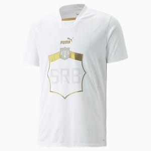 Réplica de camiseta de visitante de Serbia '22/'23 para hombre, Puma White-Victory Gold