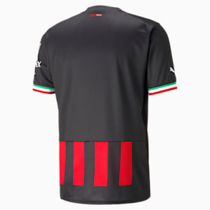 Jersey de fútbol para hombre réplica local del A.C. Milan, Puma Black-Tango Red