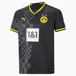 Borussia Dortmund Big Kids' Away '22/'23 Replica Jersey, Puma Black-Asphalt