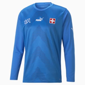 Switzerland Football Goalkeeper Long Sleeve Replica Jersey Men, Electric Blue Lemonade