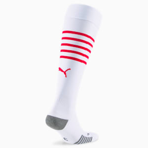 PSV Eindhoven Football Hooped Replica Socks, Puma White-High Risk Red