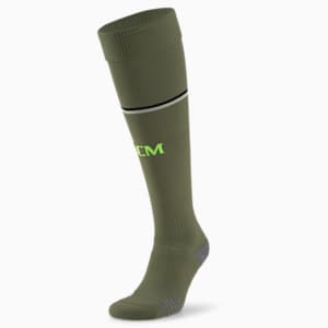 A.C. Milan Football Striped Replica Socks Men, Dark Green Moss-Yellow Alert