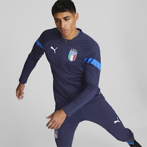 Italy Soccer Coach Training Jacket, Peacoat-Ignite Blue
