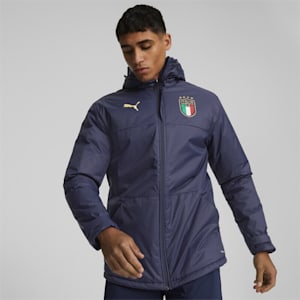 Italy Football Winter Jacket Men, Peacoat-Ignite Blue
