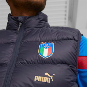 Italy Football Casuals Down Vest Men, Peacoat-Puma Team Gold