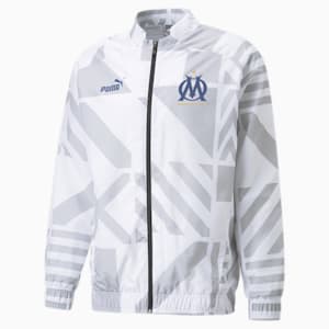 Olympique de Marseille Football Prematch Jacket Men, Puma White-Limoges