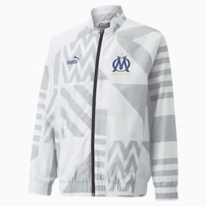 Olympique de Marseille Football Prematch Jacket Youth, Puma White-Limoges