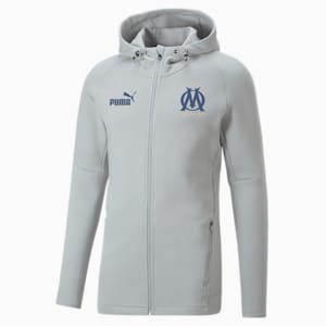 Olympique de Marseille Football Casuals Hooded Jacket Men, Harbor Mist-Limoges