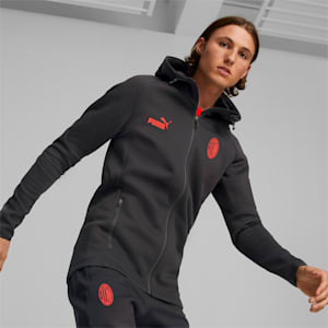 A.C. Milan Football Casuals Hooded Jacket Men, Puma Black-Asphalt