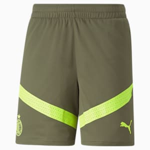 A.C. Milan Men's Football Training Shorts, Dark Green Moss-Spring Moss, extralarge-IND