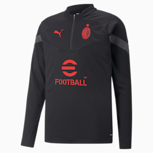 A.C. Milan Football Quarter-zip Training Top Youth, Puma Black-Asphalt
