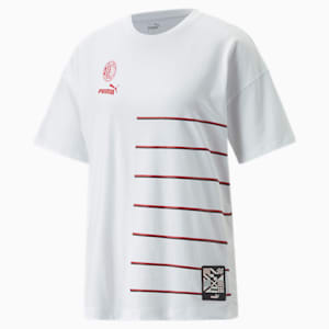 Camiseta A.C. Milan ftblCulture para mujer, Puma White-Tango Red