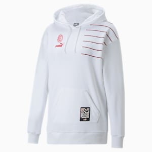 A.C. Milan ftblCulture Women's Hoodie, Puma White-Tango Red, extralarge