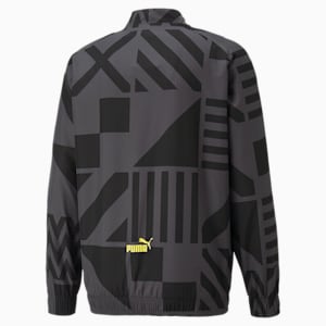 Borussia Dortmund Soccer Men's Prematch Jacket, Puma Black-Asphalt
