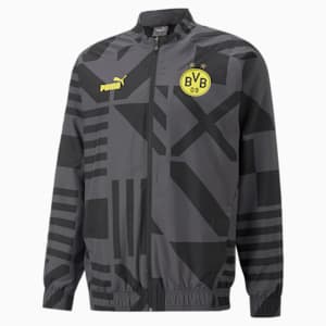 Chamarra de fútbol del Borussia Dortmund Prematch para Hombre, Puma Black-Asphalt