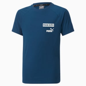 Manchester City F.C. Casuals Football Tee Youth, Sailing Blue-Puma White