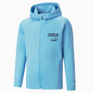 Manchester City F.C. Football Casuals Hooded Jacket Youth, Team Light Blue-Parisian Night