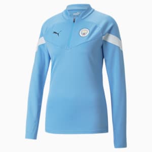 Manchester City F.C. Football Quarter-zip Training Top Women, Team Light Blue-Puma White