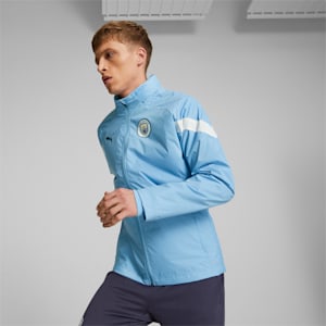 Manchester City F.C. Football All Weather Jacket Men, Team Light Blue-Puma White