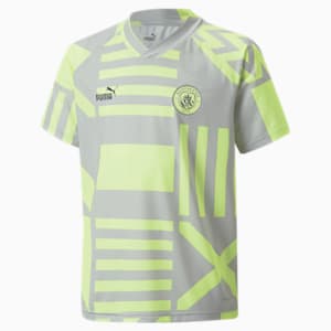 Manchester City F.C. Football Prematch Jersey Youth, Gray Violet-Fizzy Light