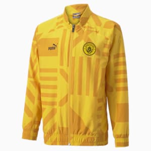 Manchester City F.C. Football Prematch Jacket Youth, Spectra Yellow-Puma Black