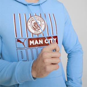 Manchester City F.C. Football ftblCore Hoodie Men, Team Light Blue-Intense Red